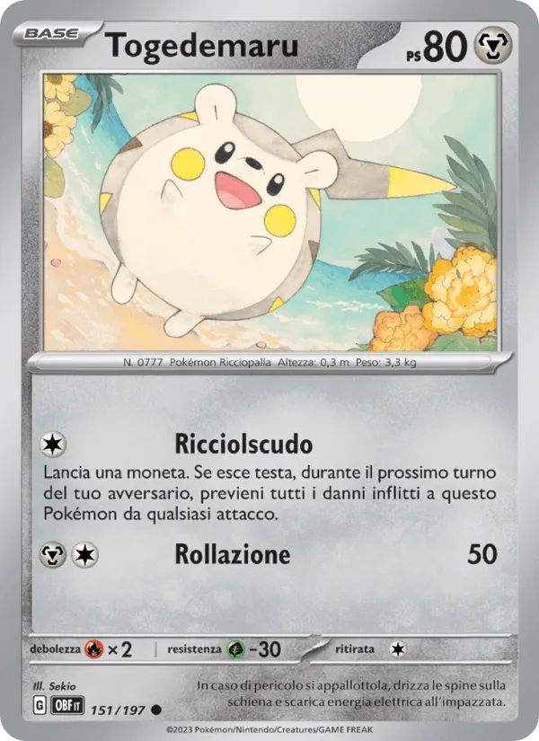 Togedemaru · Ossidiana Infuocata 151/197