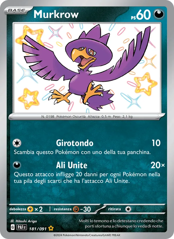 Murkrow · Destino di Paldea 181/91