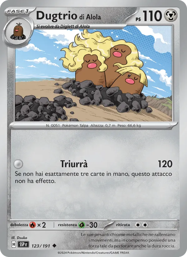 Dugtrio di Alola · Scintille Folgoranti 123/191