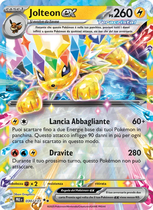 Jolteon-ex · Evoluzioni Prismatiche 030/131