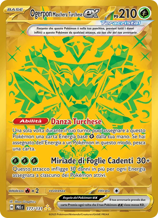 Ogerpon Maschera Turchese-ex · Evoluzioni Prismatiche 177/131