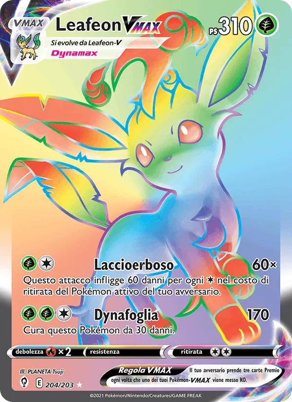 Leafeon VMAX · Evoluzioni Eteree 204/203