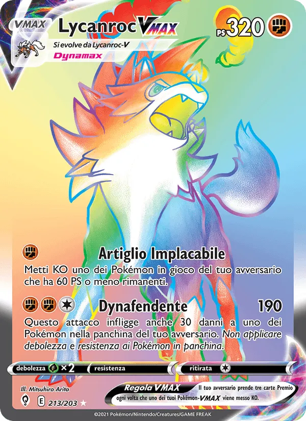 Lycanroc VMAX · Evoluzioni Eteree 213/203