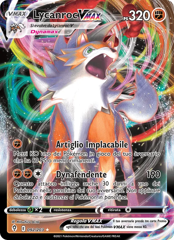 Lycanroc VMAX · Evoluzioni Eteree 92/203