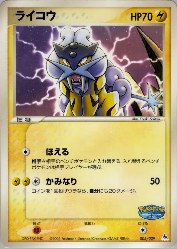 ライコウ · PokéPark Premium File - Blue Version 005/9