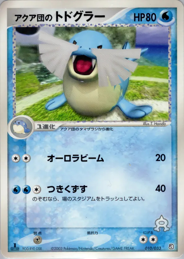 アクア団のトドグラー · Team Aqua Deck W 010/33