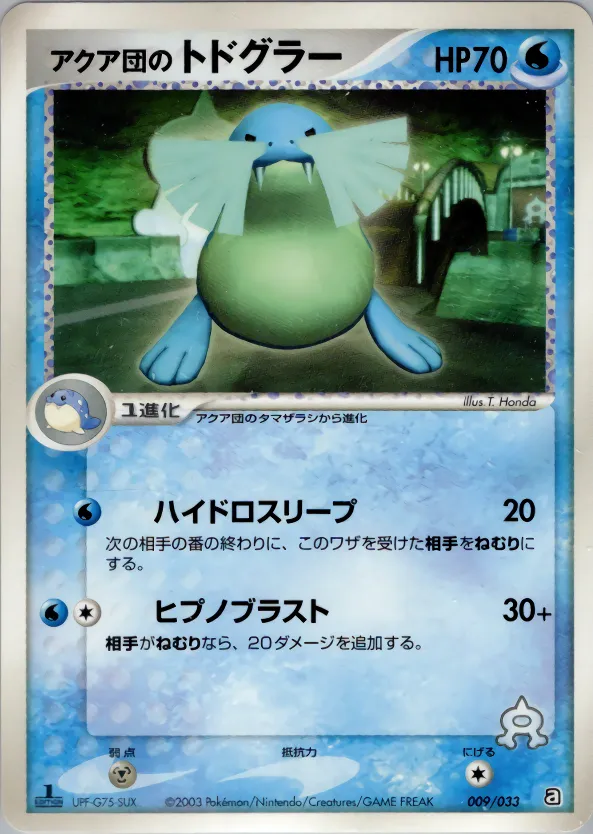 アクア団のトドグラー · Team Aqua Deck W 009/33