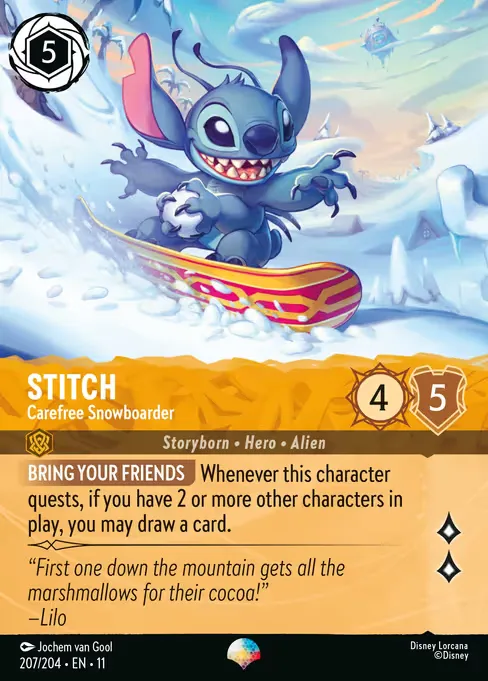 Stitch - Carefree Snowboarder · Winterspell 207/224