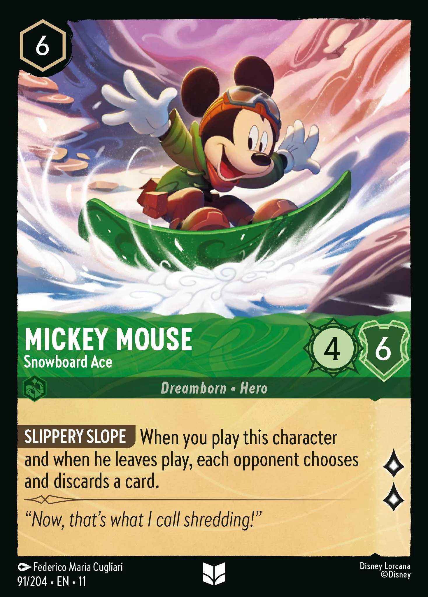 Mickey Mouse - Snowboard Ace · Winterspell 91/224