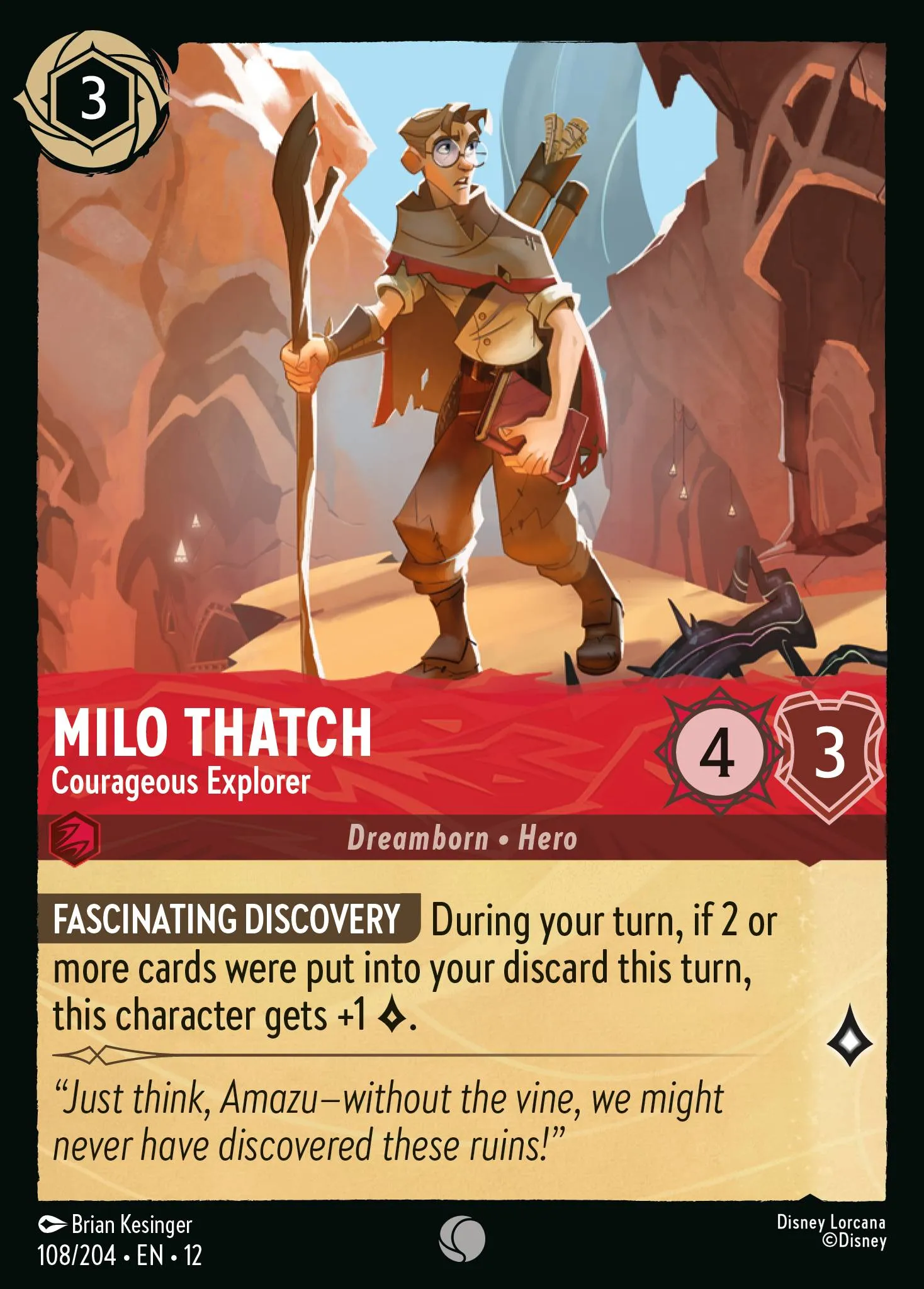 Milo Thatch - Courageous Explorer · Wilds Unknown 108/224