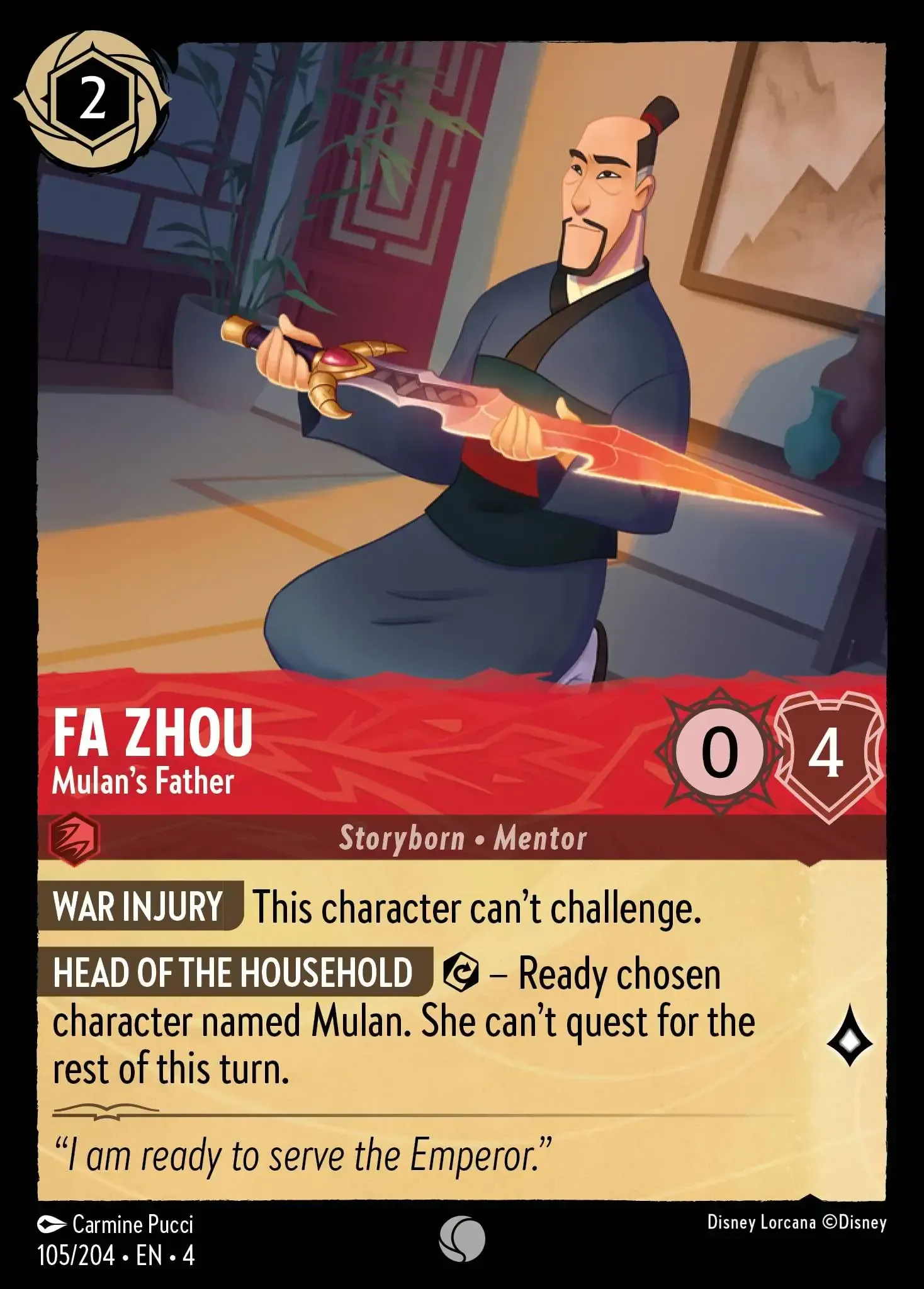 Fa Zhou - Mulan's Father · Ursula's Return 105/207