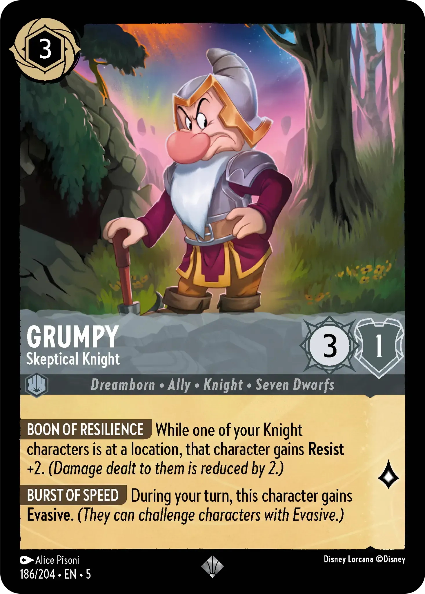 Grumpy - Skeptical Knight · Shimmering Skies 186/205
