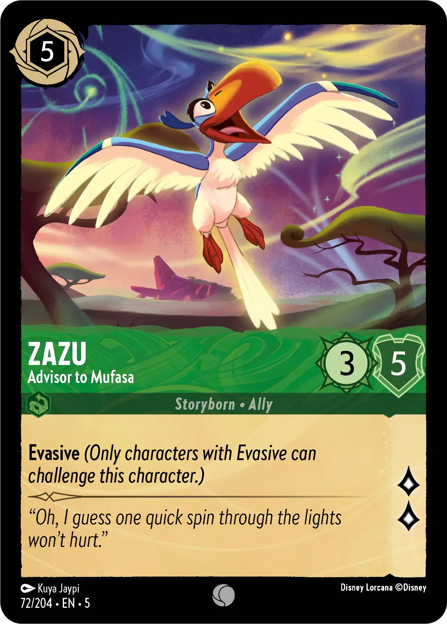 Zazu - Advisor to Mufasa · Shimmering Skies 72/205