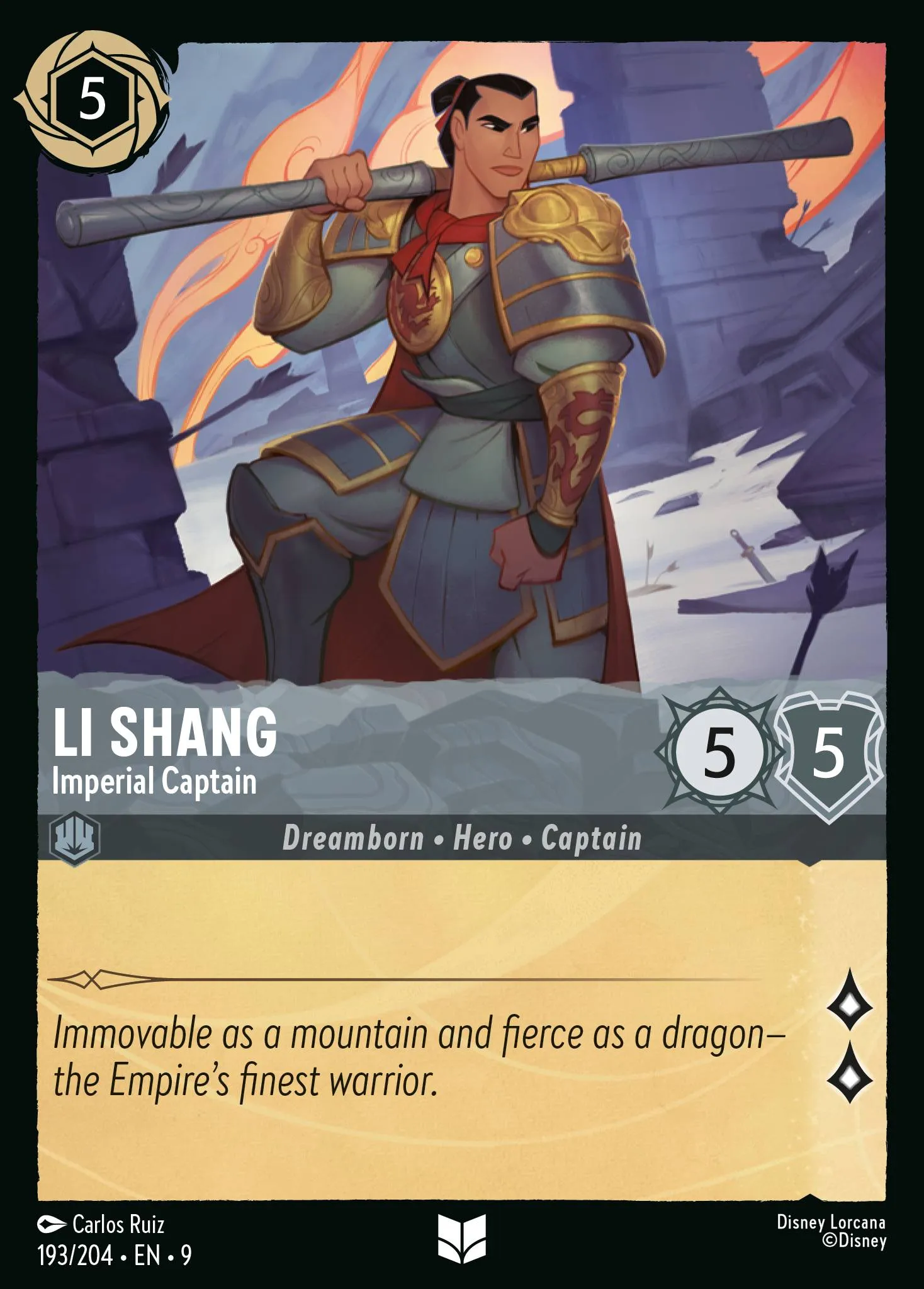 Li Shang - Imperial Captain · Fabled 193/225