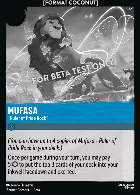Mufasa - "Ruler of Pride Rock" · Format Coconut 8/18