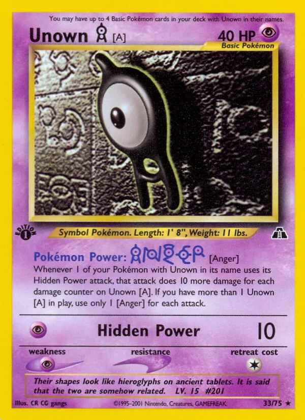 Unown [A] · Neo Discovery 33/75