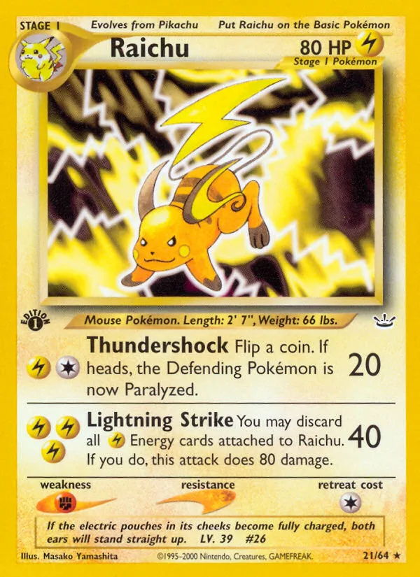 Raichu · Neo Revelation 21/64