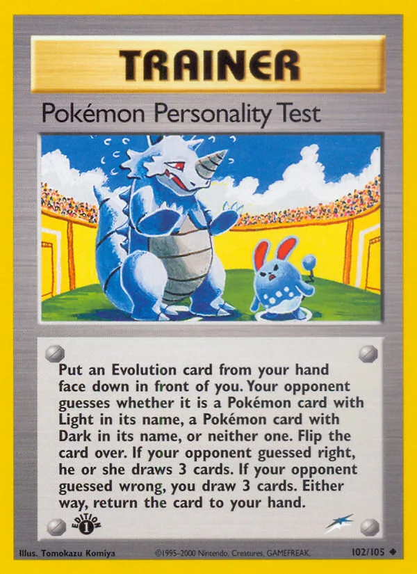 Pokémon Personality Test · Neo Destiny 102/105
