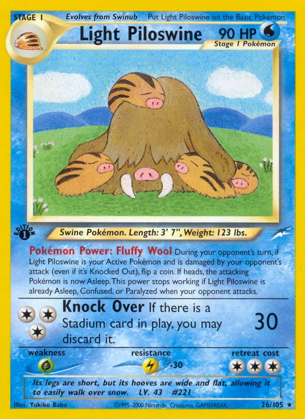 Light Piloswine · Neo Destiny 26/105