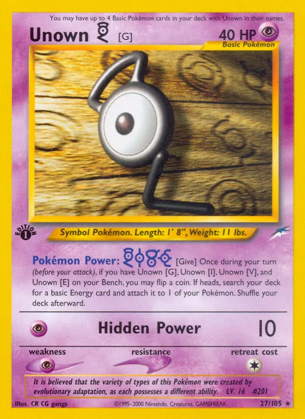 Unown [G] · Neo Destiny 27/105
