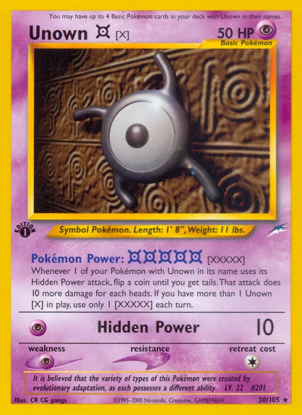 Unown [X] · Neo Destiny 30/105