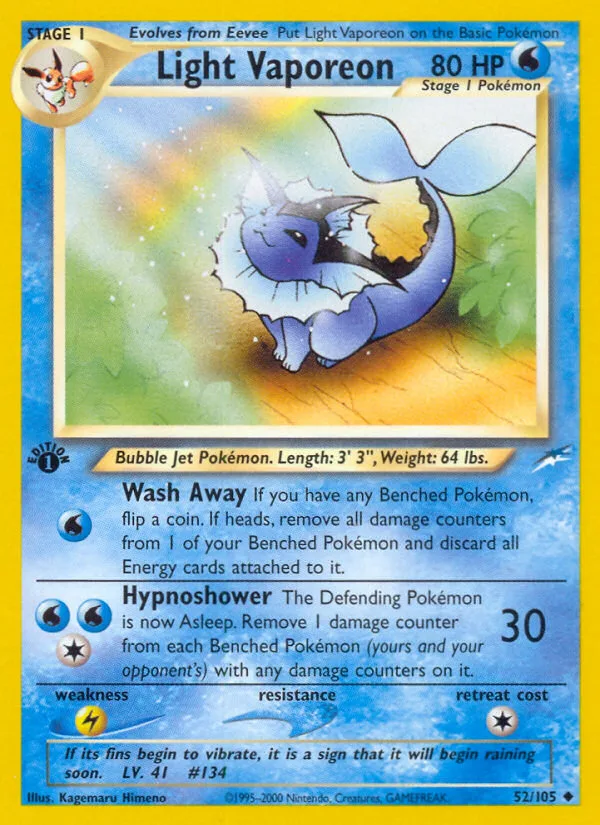 Light Vaporeon · Neo Destiny 52/105