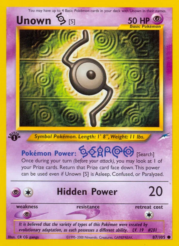 Unown [S] · Neo Destiny 87/105