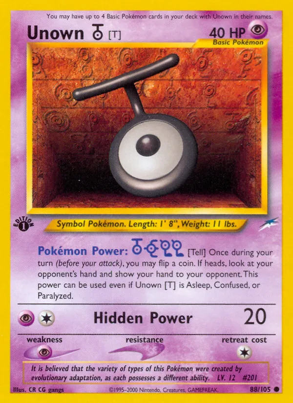 Unown [T] · Neo Destiny 88/105