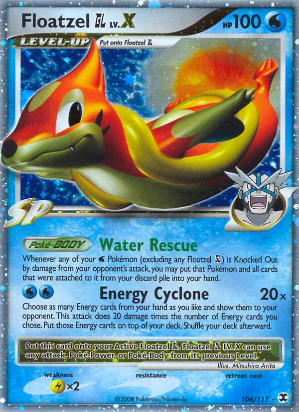 Floatzel GL LV.X · Rising Rivals 104/111