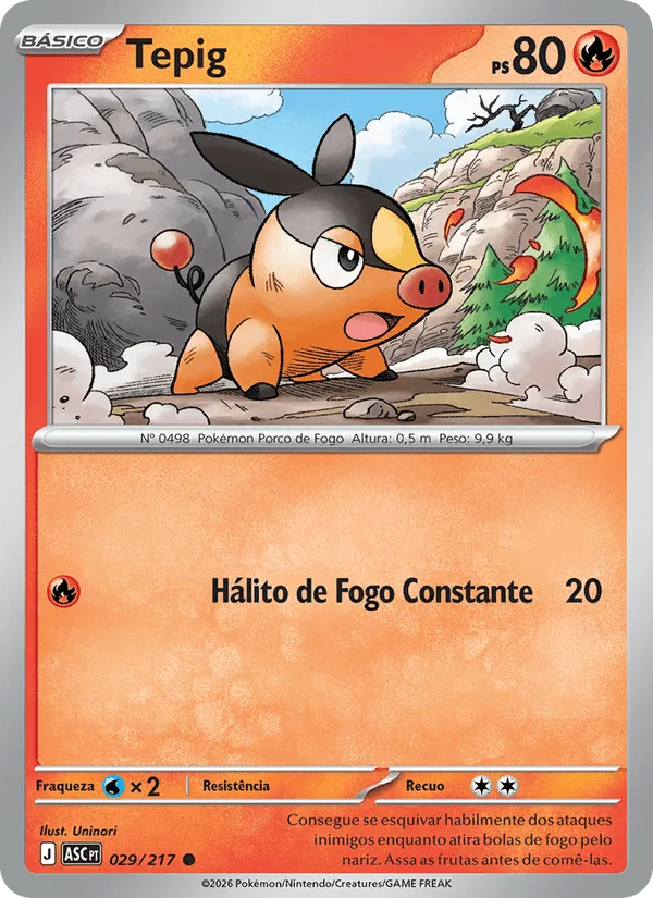 Tepig · Heróis Excelsos 029/217
