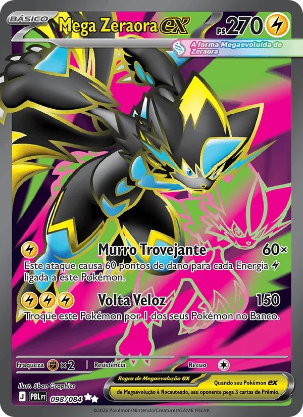 Mega Zeraora ex · Escuridão Absoluta 098/84