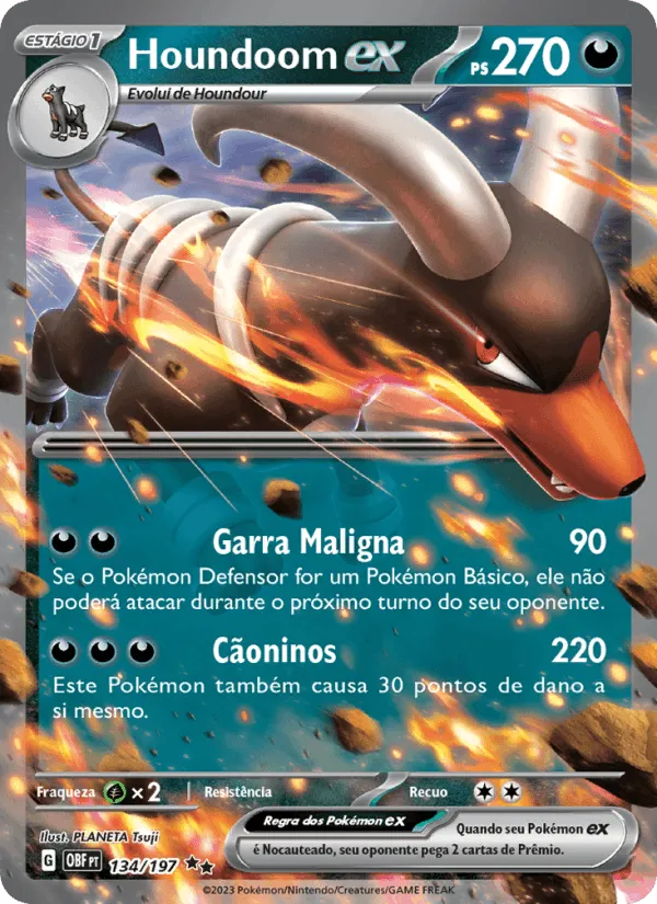 Houndoom ex · Obsidiana em Chamas 134/197
