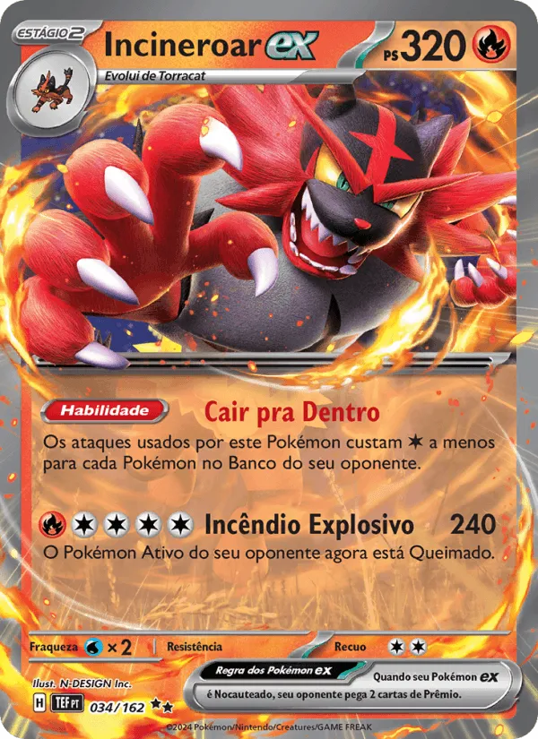 Incineroar ex · Forças Temporais 034/162