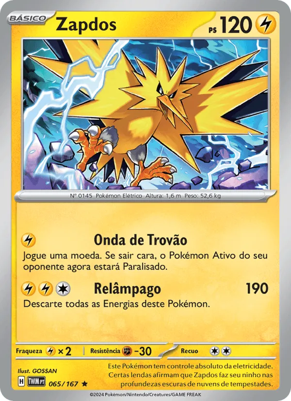 Zapdos · Máscaras do Crepúsculo 065/167