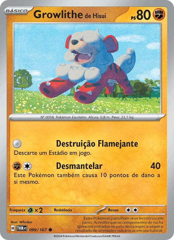 Growlithe de Hisui · Máscaras do Crepúsculo 099/167