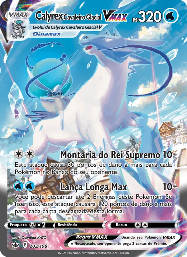 Calyrex Cavaleiro Glacial VMAX · Reinado Arrepiante 203/198