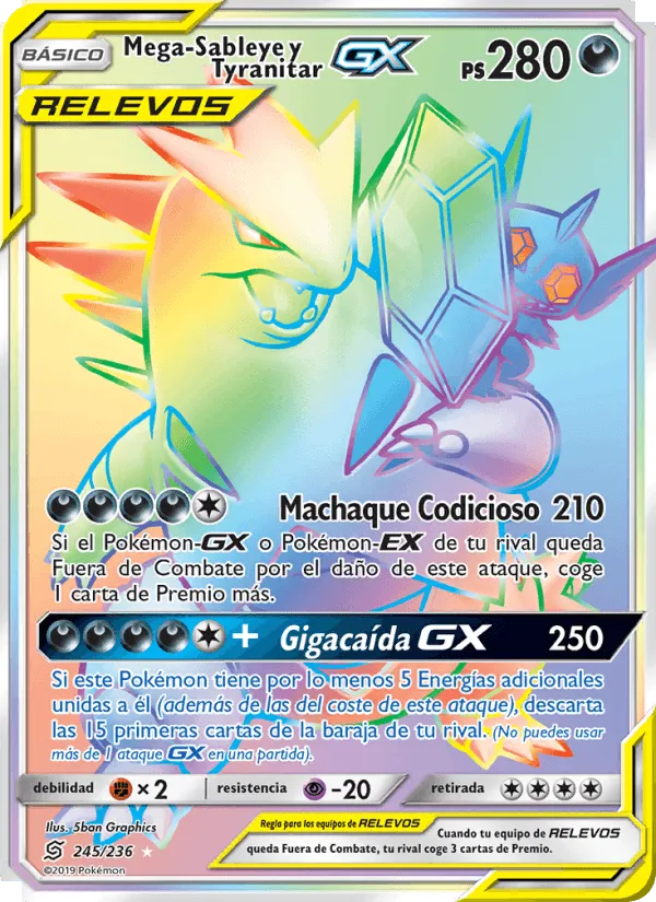 Mega-Sableye y Tyranitar GX · Mentes Unidas 245/236