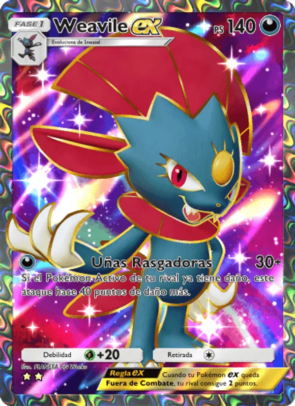Weavile ex · Pugna Espaciotemporal 186/140