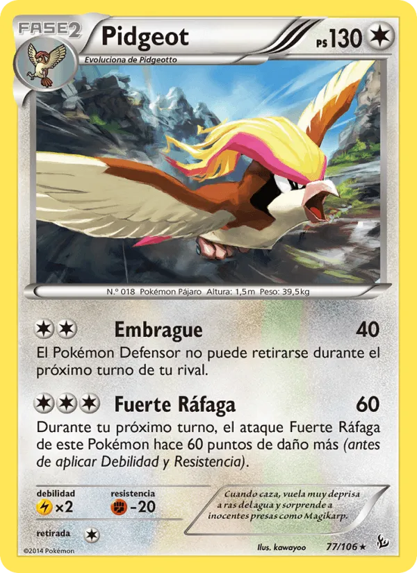 Pidgeot · Destellos de Fuego 77/106