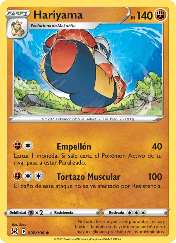 Hariyama · Origen Perdido 098/196