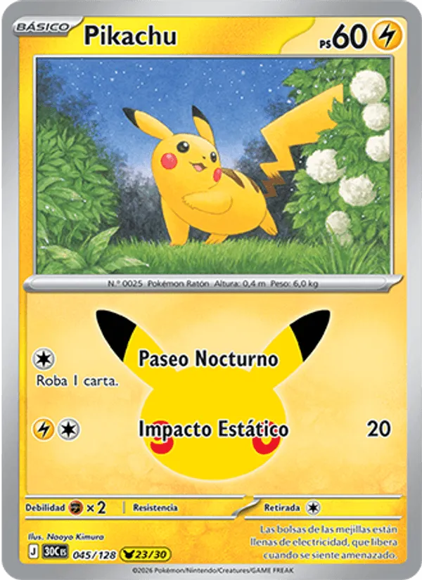 Pikachu · Celebración 30.º Aniversario 045/128