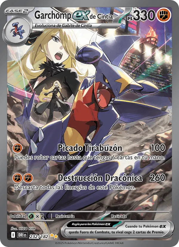 Garchomp ex de Cintia · Rivales Predestinados 232/182