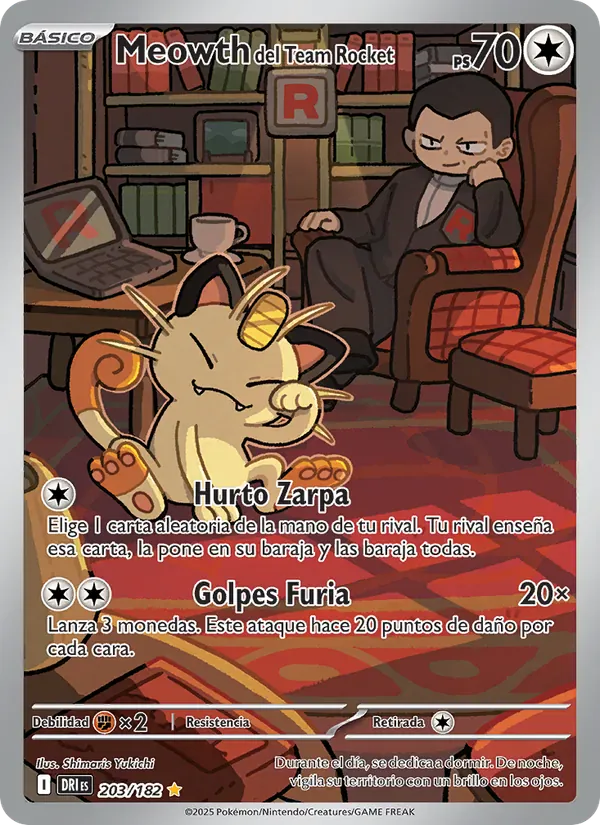 Meowth del Team Rocket · Rivales Predestinados 203/182