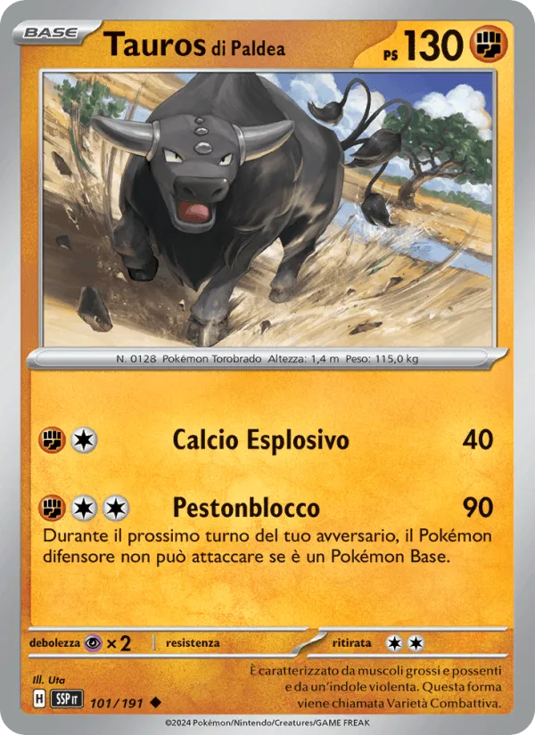 Tauros di Paldea · Scintille Folgoranti 101/191