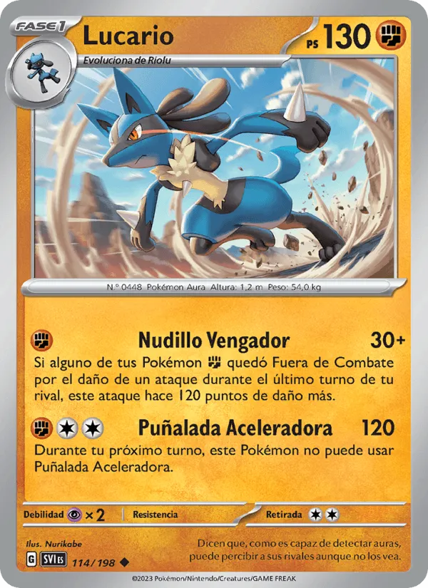 Lucario · Escarlata y Púrpura 114/198