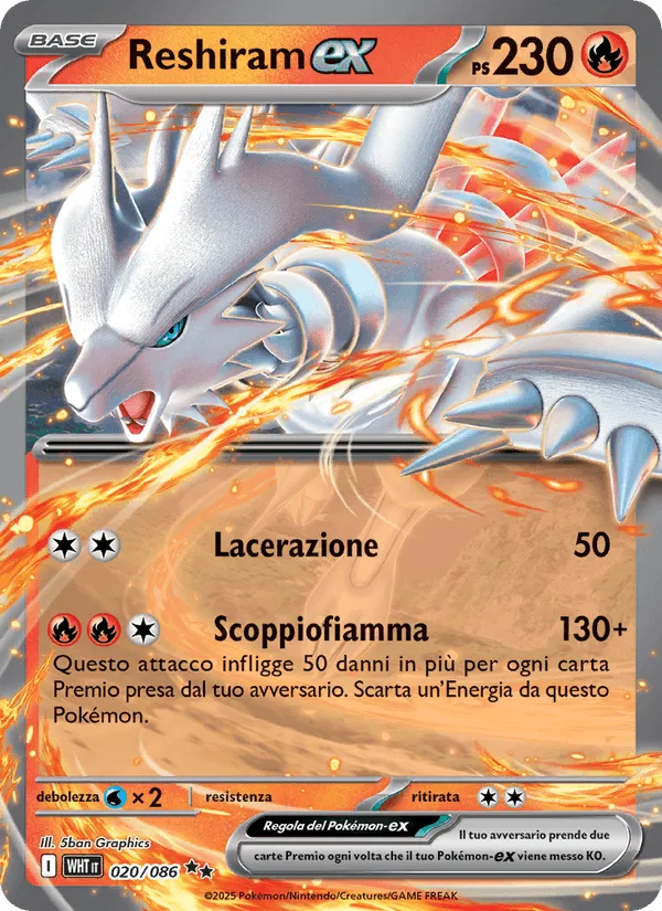 Reshiram-ex · Fuoco Bianco 020/86