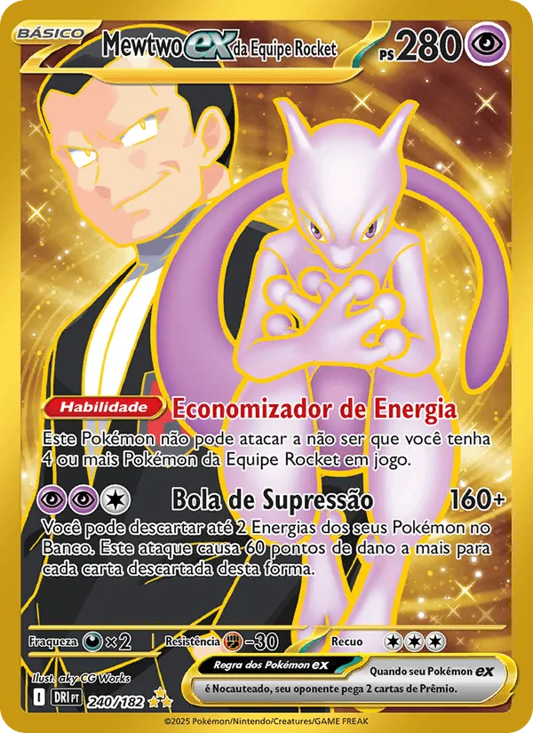 Mewtwo ex da Equipe Rocket · Rivais Predestinados 240/182