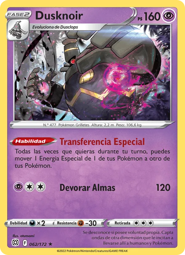 Dusknoir · Astros Brillantes 062/172