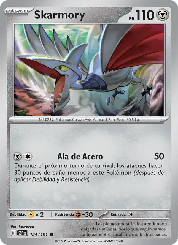 Skarmory · Chispas Fulgurantes 124/191