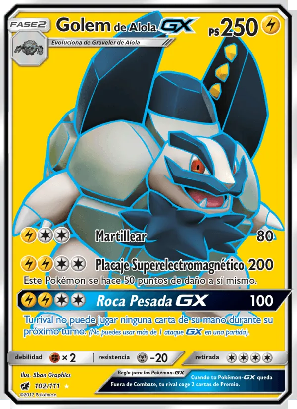 Golem de Alola GX · Invasión Carmesí 102/111